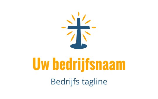 Modern kruis logo ontwerp met lichtstralen in blauw en oranje