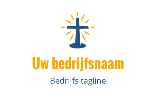 Modern kruis logo ontwerp met lichtstralen in blauw en oranje