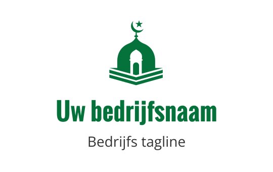 Groen koepel logo ontwerp met een maansikkel en stermotief
