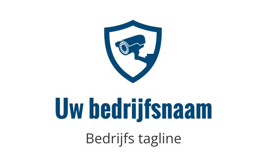 Logo ontwerp van een schild met een beveiligingscamera in blauwtinten