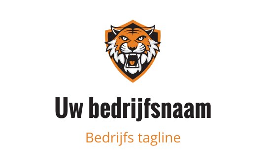 Gouden en zwarte tijgerlogo met witte accenten, dat de tijgerindustrie vertegenwoordigt.