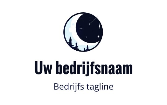 Logo ontwerp met een maan en ster in een nachtelijke lucht