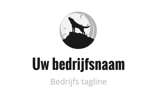 Logo ontwerp van een silhouet van een wolf die naar de volle maan huilt