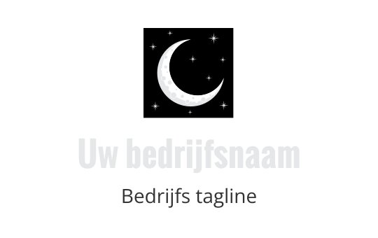 Elegant logo ontwerp van een halve maan met sterren en zachte kleuren