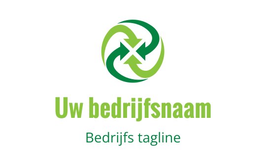 Modern groen cirkelvormig logo ontwerp met pijlen en overlappende vormen