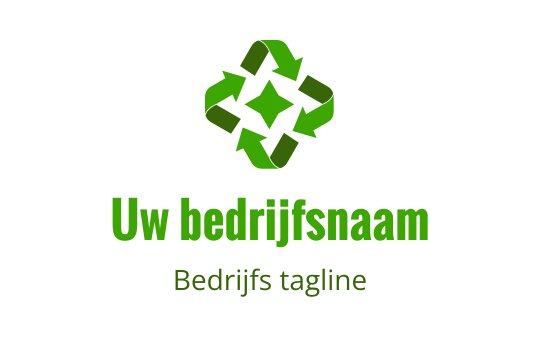 Modern groen logo ontwerp met in elkaar grijpende pijlen en een diamantvorm