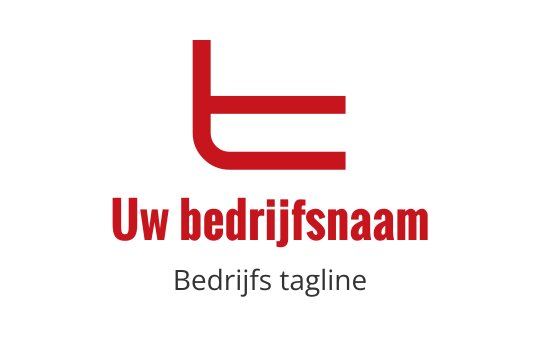 Modern rood en zwart logo ontwerp met gestileerde letter "T