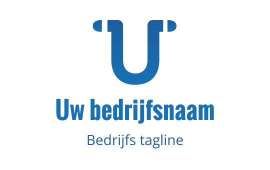 Modern blauw logo ontwerp met een gestileerde letter U