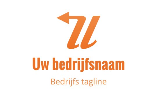 Stijlvol oranje logo ontwerp met een gebogen letter 'U' en een pijl