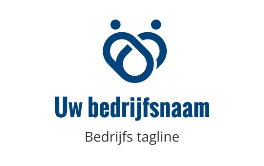 Modern blauw logo ontwerp met verstrengelde figuren en ronde vormen