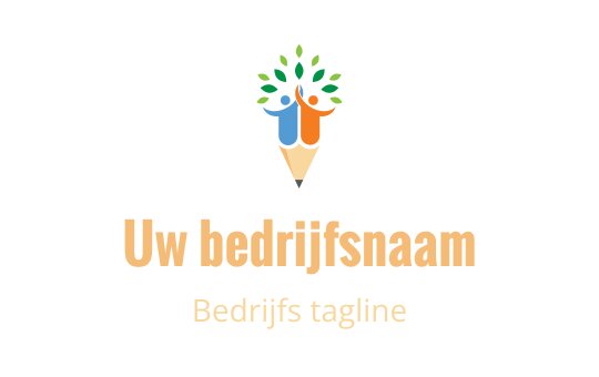 Creatief logo ontwerp met een potlood, kleurrijke handen en bladeren
