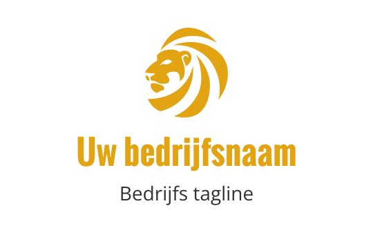 Dapper leeuw logo ontwerp met vloeiende manen in goud en zwart