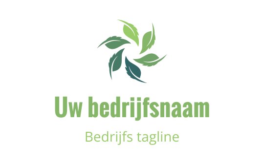 Modern logo ontwerp met een cirkelvormige schikking van groene bladeren