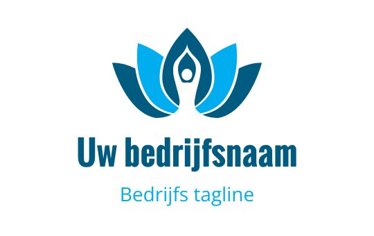 Elegant blauw lotus logo ontwerp met een centraal figuur in een yogahouding