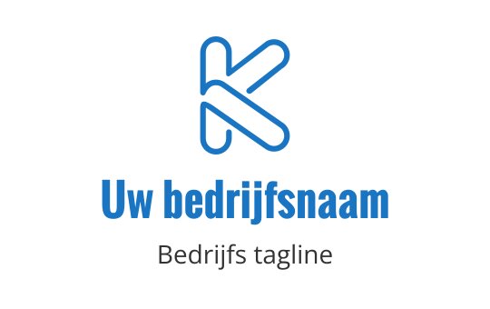 Modern blauw logo ontwerp met een gestileerde letter K