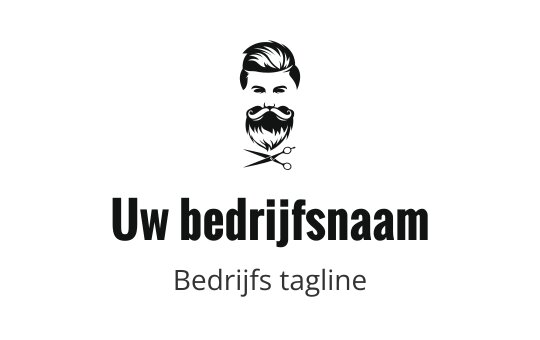 Gestileerd logo ontwerp met een baardige man met schaar