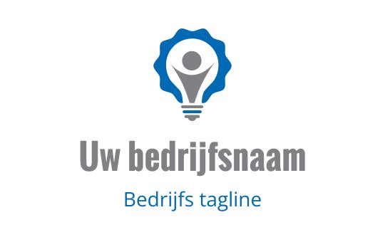 Creatief logo ontwerp van een gloeilamp met een menselijke figuur en tandwielen