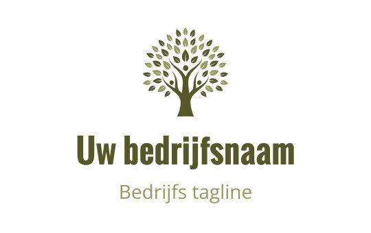 Elegant boom logo ontwerp met afgeronde bladeren in groentinten