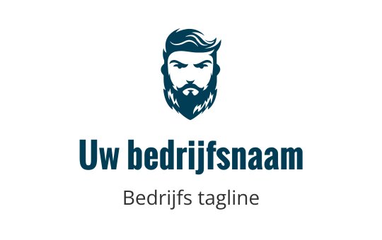 Dapper logo ontwerp met een gestileerd baardgezicht in teal
