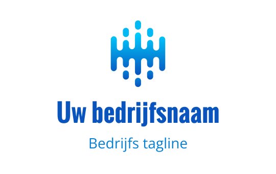 Modern blauw logo ontwerp met abstracte golfachtige vormen