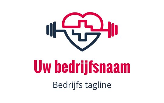Hart en halter logo ontwerp in rood en marineblauw