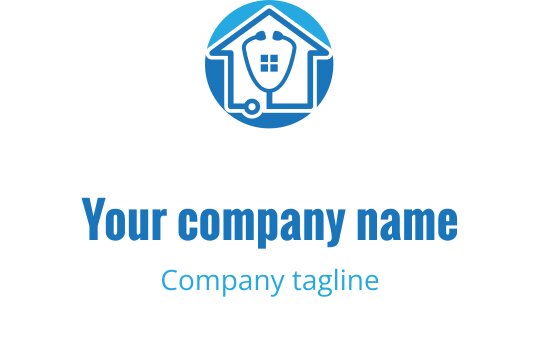 Teal en blauwe logo ontwerp met een gestileerd medisch kruis