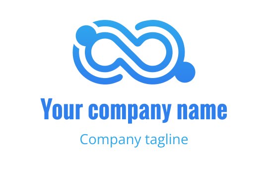 Modern blauw oneindigheid logo ontwerp met cirkelvormige elementen