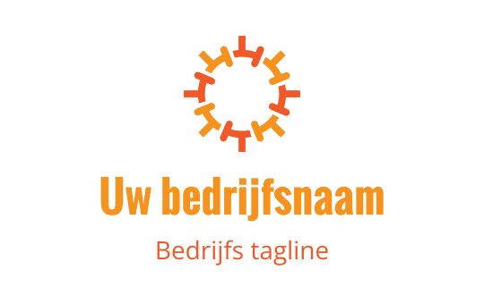 Kleurrijk cirkelvormig logo ontwerp met in elkaar grijpende vormen in oranje en geel