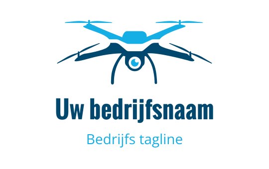 Modern blauw drone logo ontwerp met strakke lijnen en een dynamische uitstraling