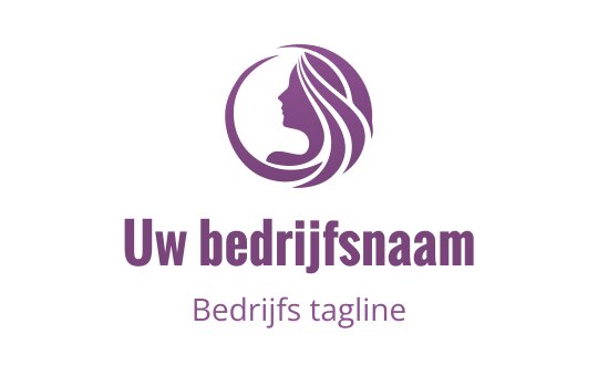 Elegant logo ontwerp met de silhouet van een vrouw met vloeiende haren