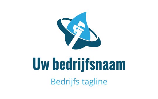Modern blauw logo ontwerp met een sleutel en waterdruppel element