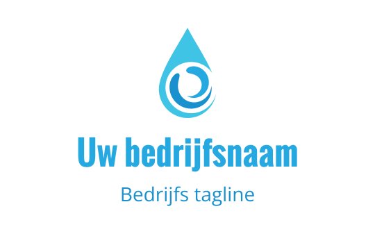Modern blauw waterdruppel logo ontwerp met draaiende elementen