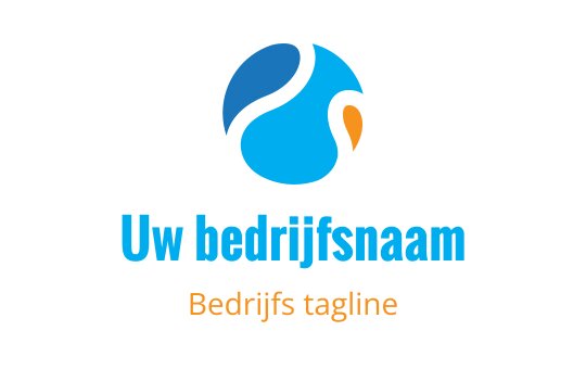 Modern blauw en oranje logo ontwerp met abstracte golf elementen