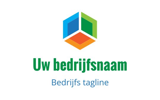 Modern geometrisch logo met een kleurrijke 3D kubusvorm