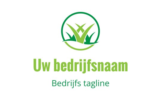 Modern groen logo ontwerp met gestileerde gras elementen in een cirkelvorm